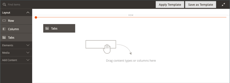 Dragging tabs to a row