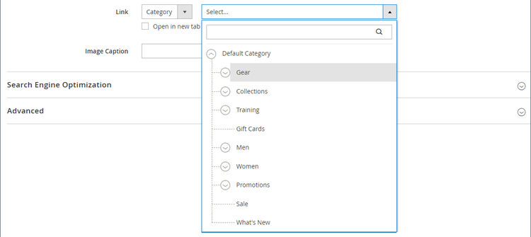 Choosing a category to link