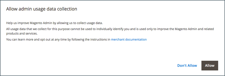 Allow admin usage data collection