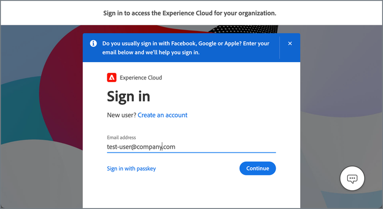 Experience Cloud Sign In page