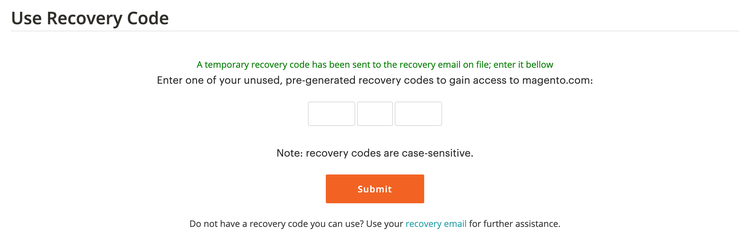 Use recovery email