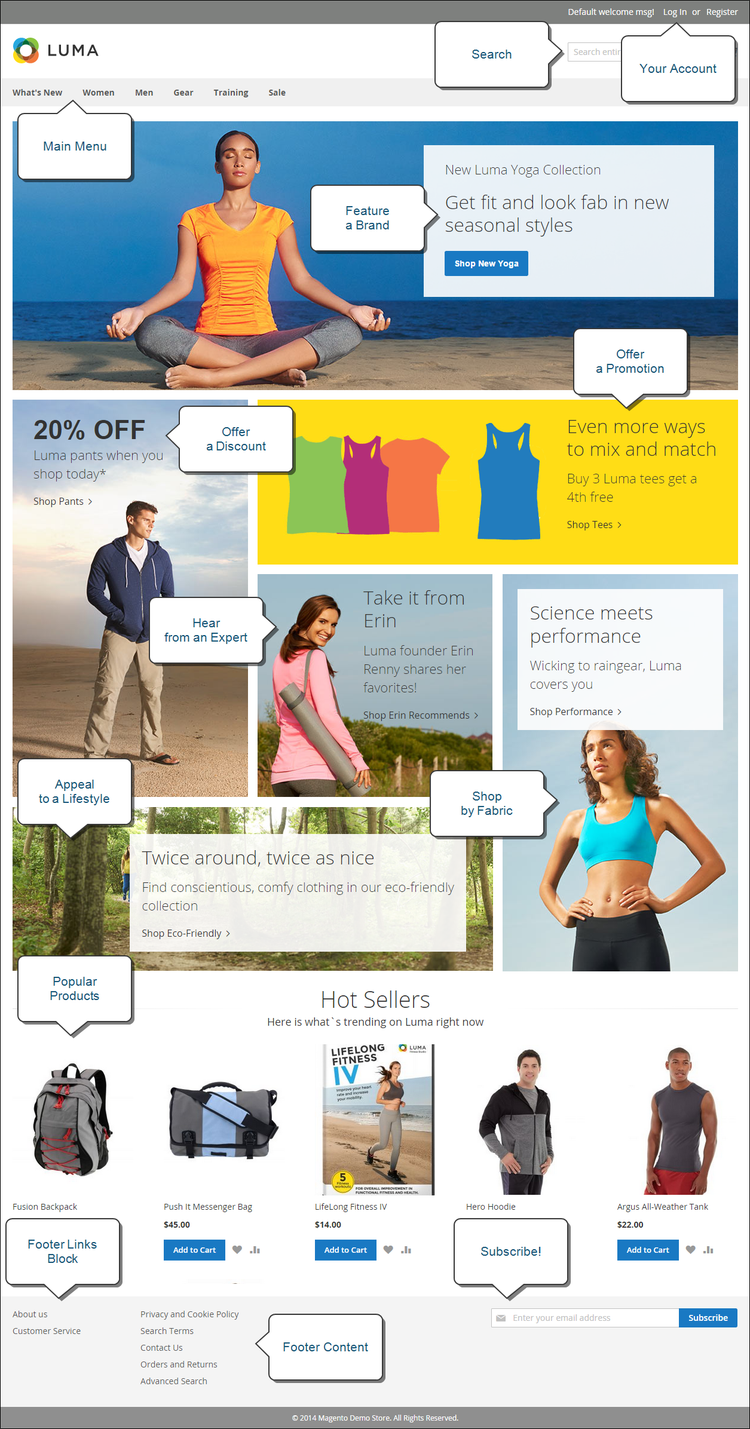 Example storefront home page