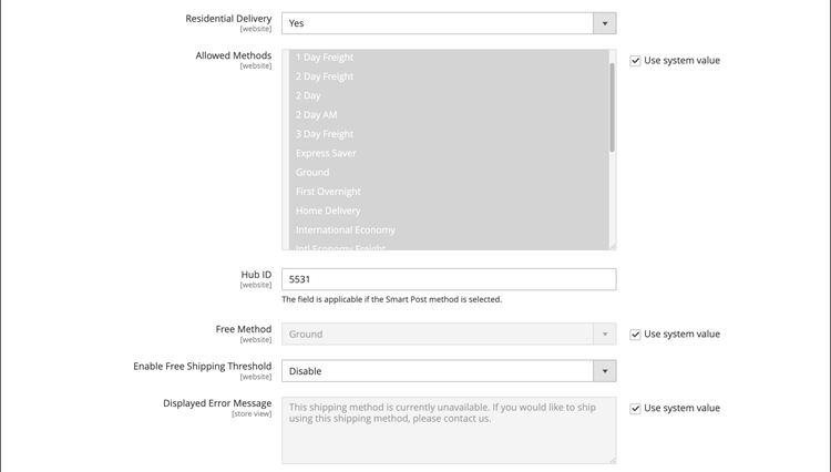 FedEx Allowed Delivery Methods