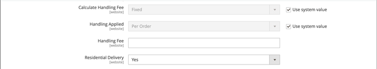 FedEx Handling Fee Settings