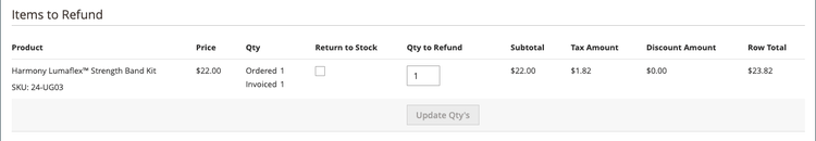 Items to Refund