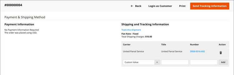 Shipping and Tracking Information