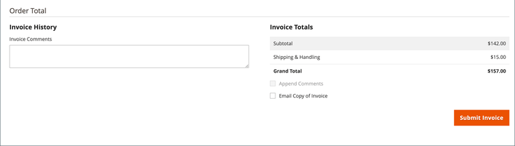 Submit Invoice - offline payment method)