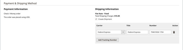 Create a Fedex shipment