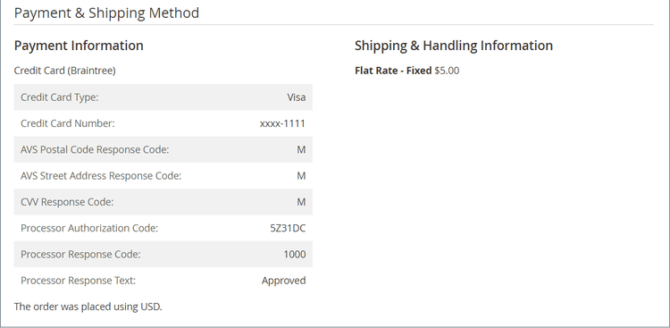 Payment & Shipping Method