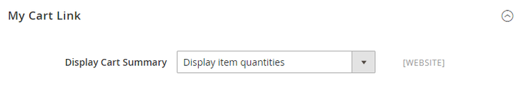 Configuration options for My Cart Link