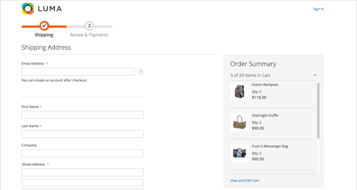 Number of items displayed in Order Summary