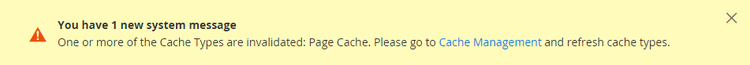 Cache management message