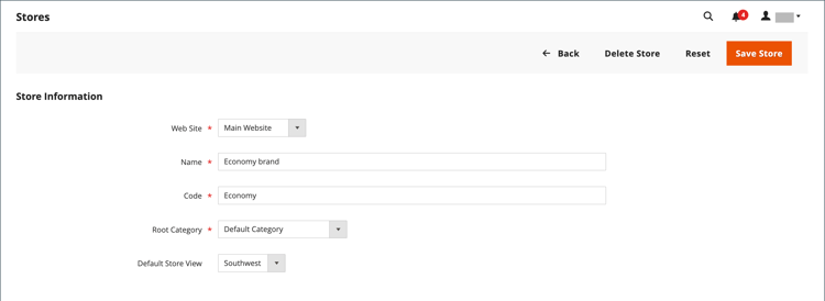 Store and site structure | Adobe Commerce