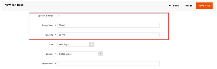 ZIP/Post is Range