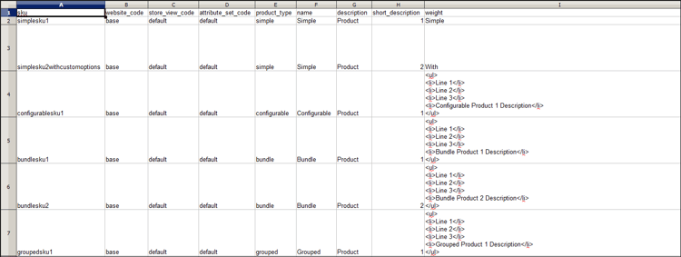 Import data sample file