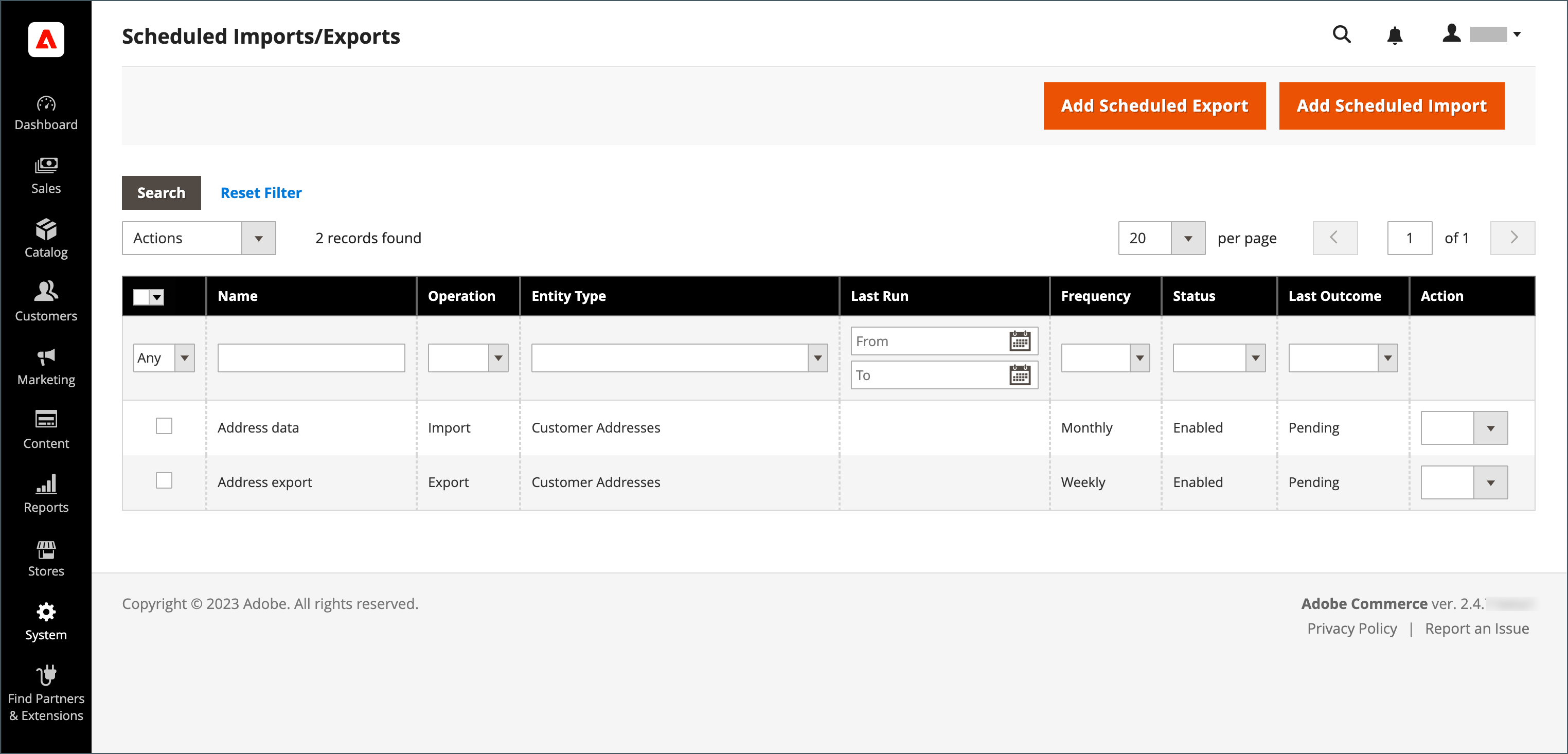 Scheduled Import And Export | Adobe Commerce