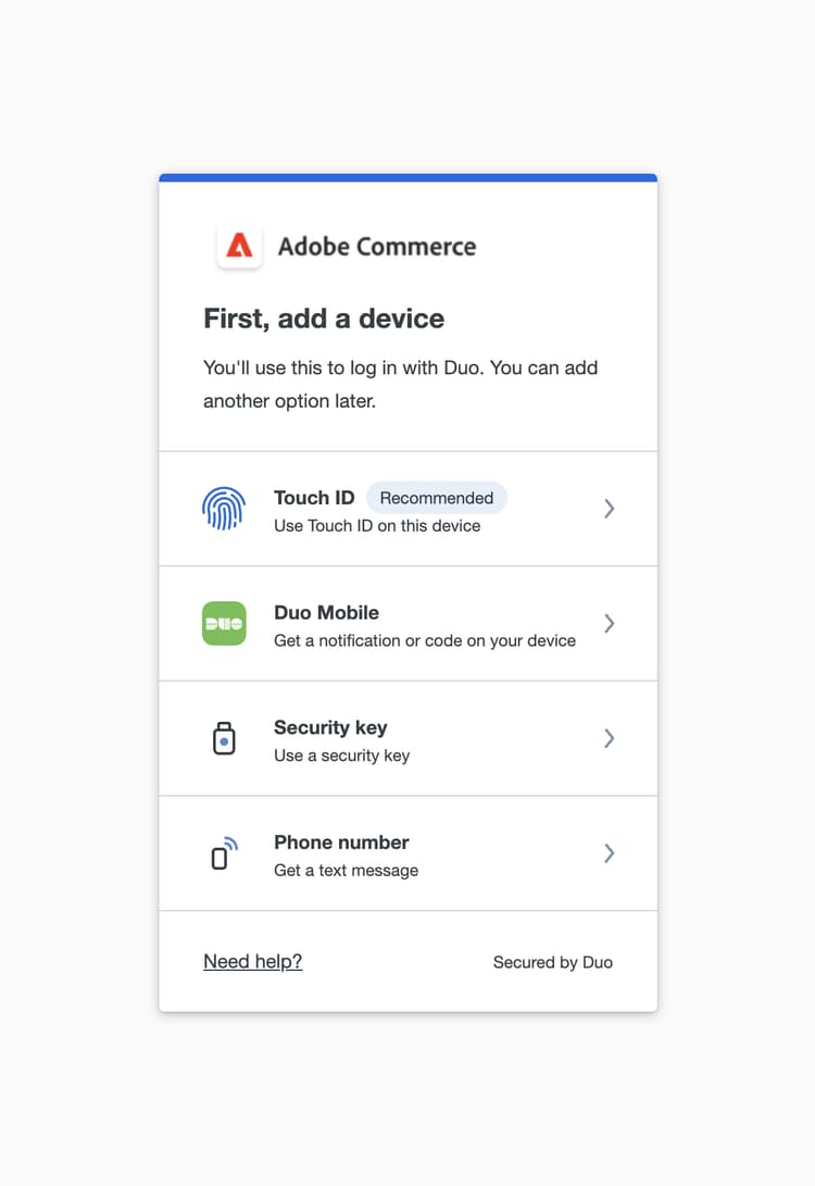 Example storefront - Duo setup