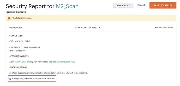 Unignore scan failures