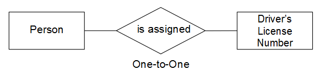 Conceptual diagram of one-to-one relationship between person and driver's license