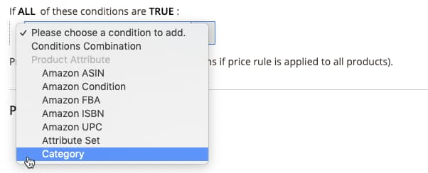 Price rule condition - line 2, part 2