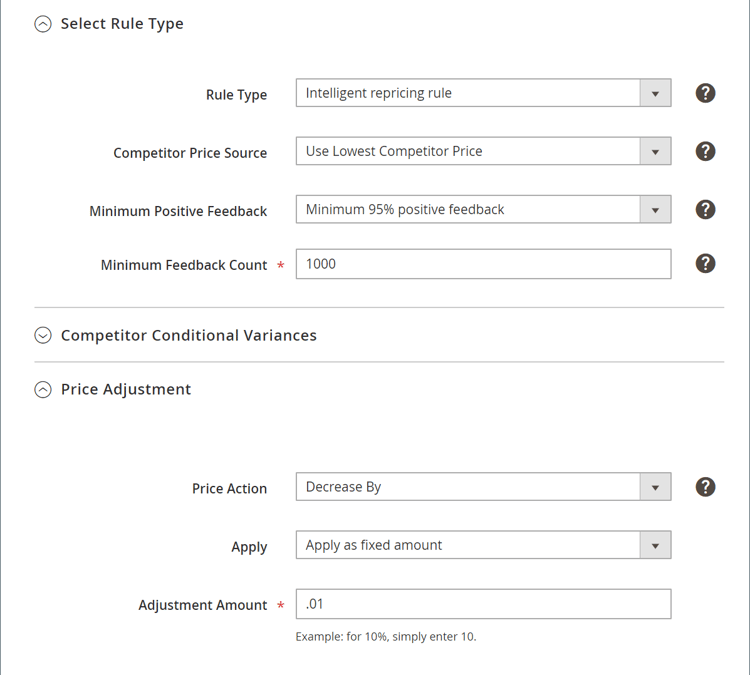 Price adjustment example