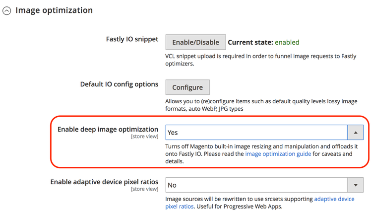 Enable Fastly IO deep image optimization