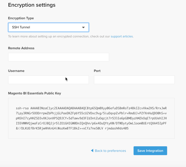 Encryption settings