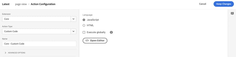 Configure data element with custom code