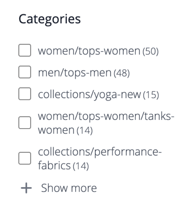 Category facet