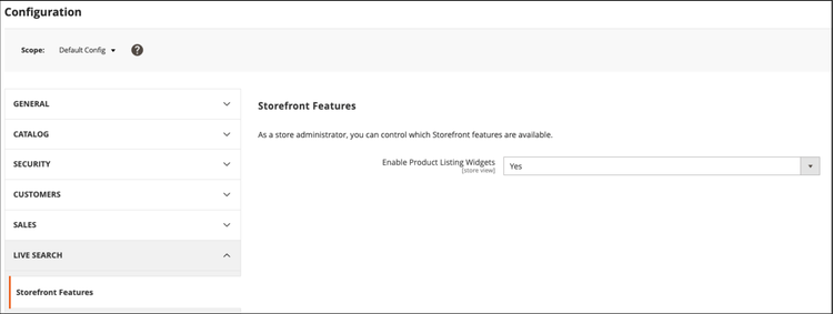 Enable Product Listing Widgets