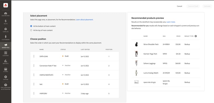 Recommendation order
