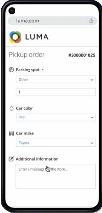 Check-In Experience Car Make and Model settings for curbside pickup