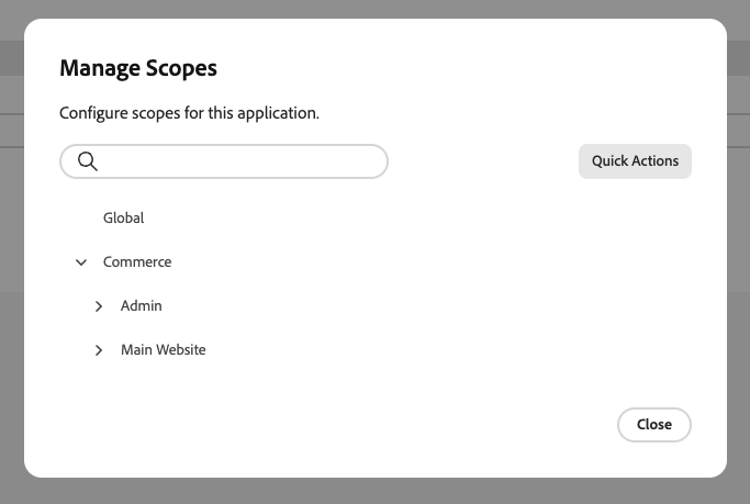 Manage scopes