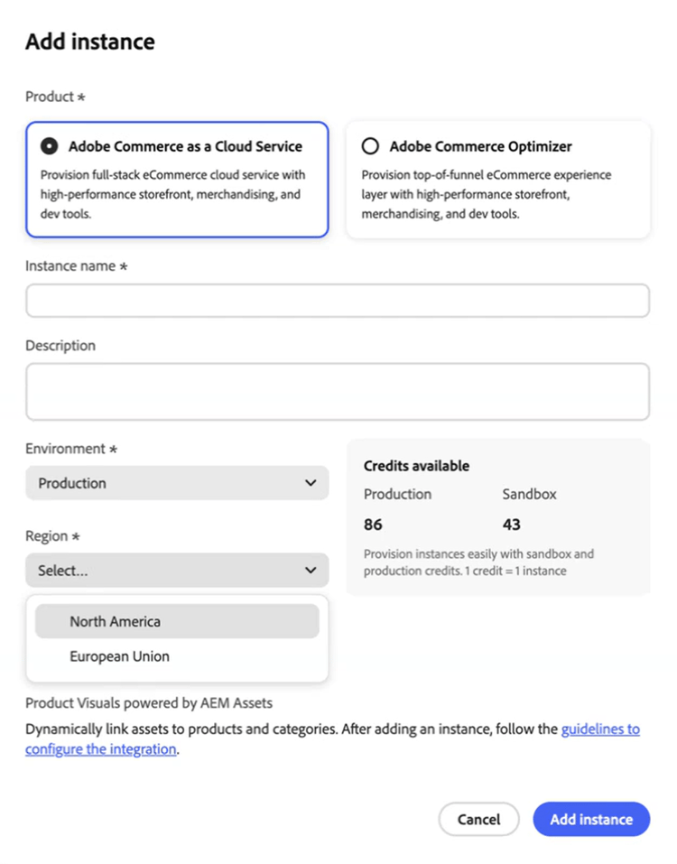 create instance