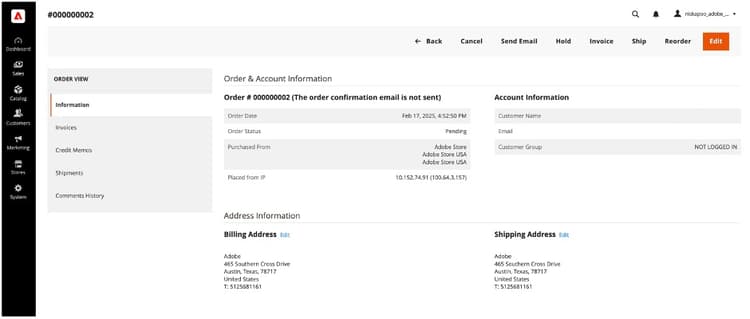 order details