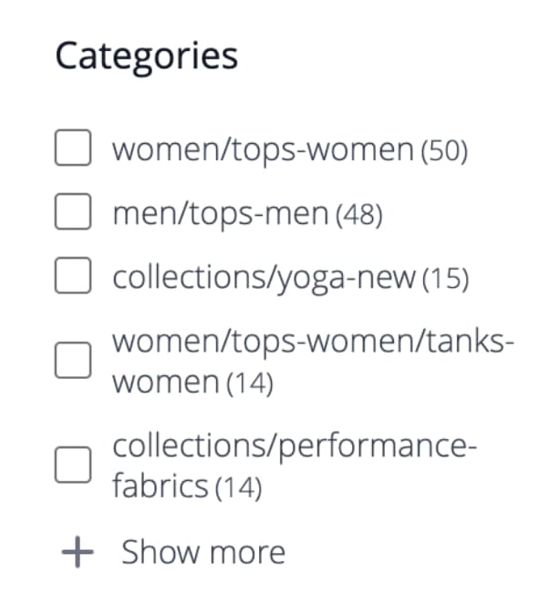 Category facet
