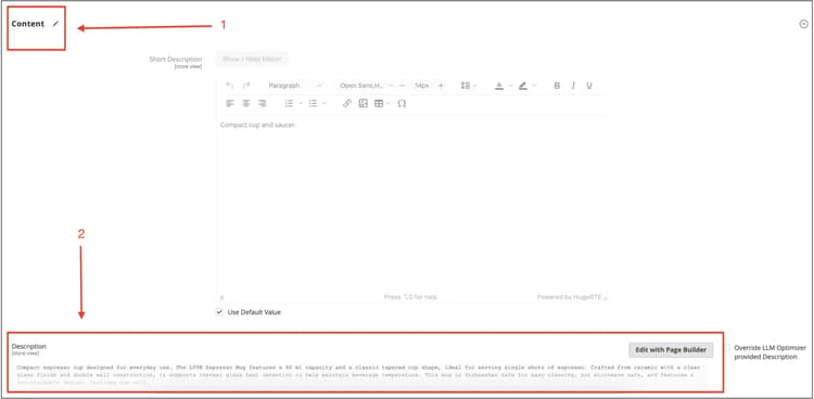 Description field after LLM Optimizer enrichment