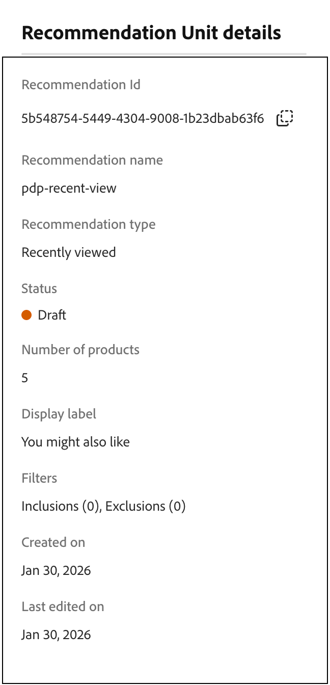 Get Recommendation ID