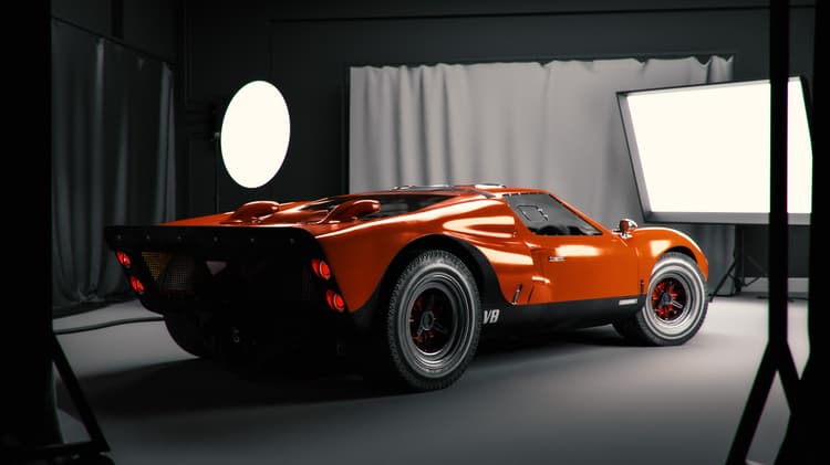 Example of a scene where the entire set (including the lights) has been assembled in 3D, to achieve studio-like results