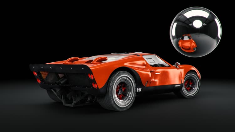 Example of a scene illuminated by a 3D studio Environment light