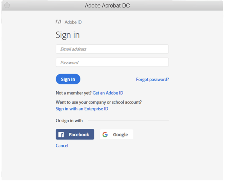 Acrobat Sign in dialog 2