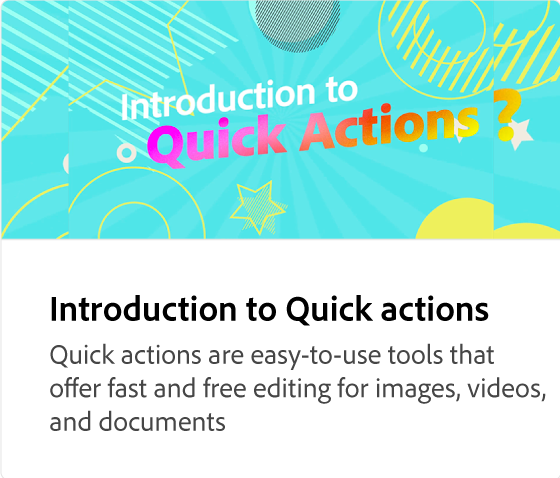 Introduction to Quick actions
