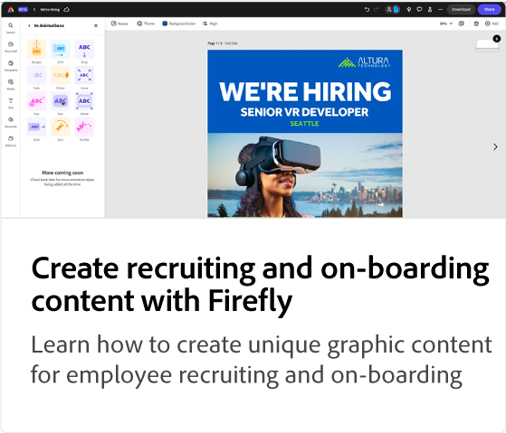 Create recruiting and on-boarding content with Firefly
