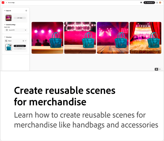 Create resuable scenes for merchandise