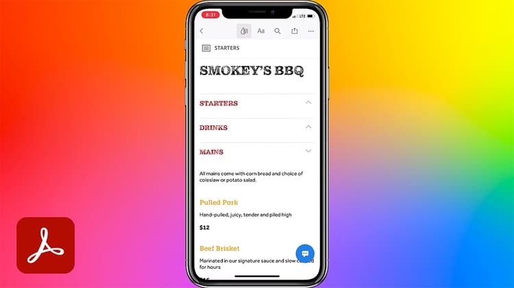 View Menus on Mobile with Liquid Mode