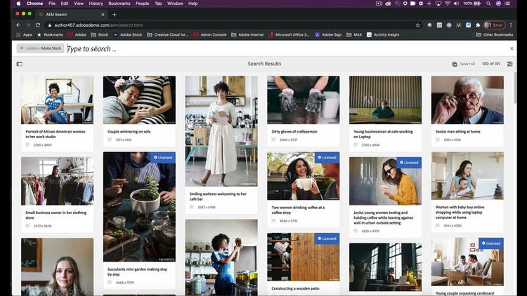 Search and License Stock Assets in AEM