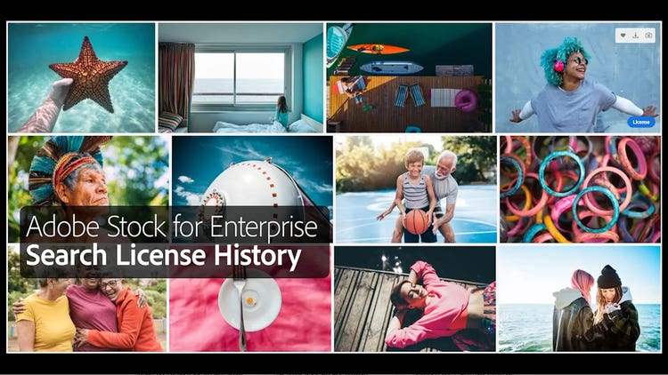 Search Adobe Stock licensing history