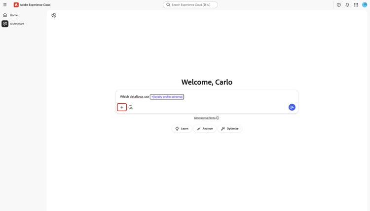 The data and object autocomplete button selected.