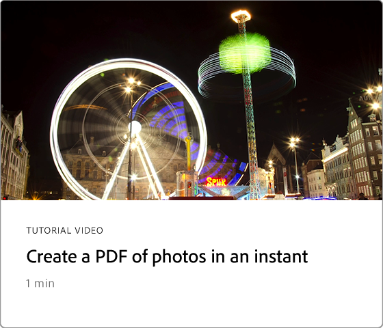 Create a PDF of photos in an instant