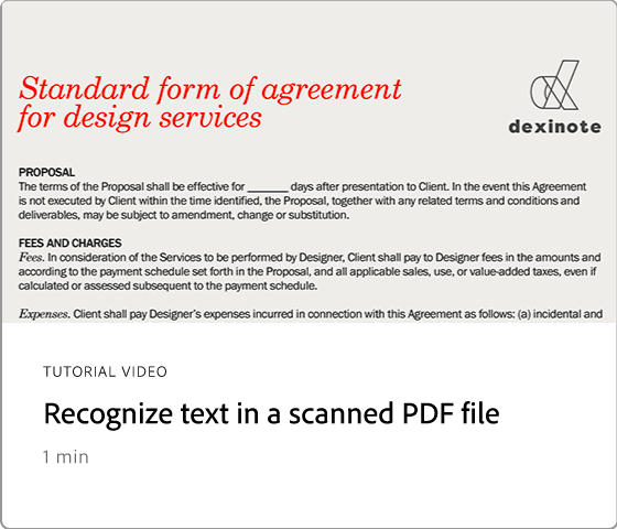Recognize text in a scanned PDF file